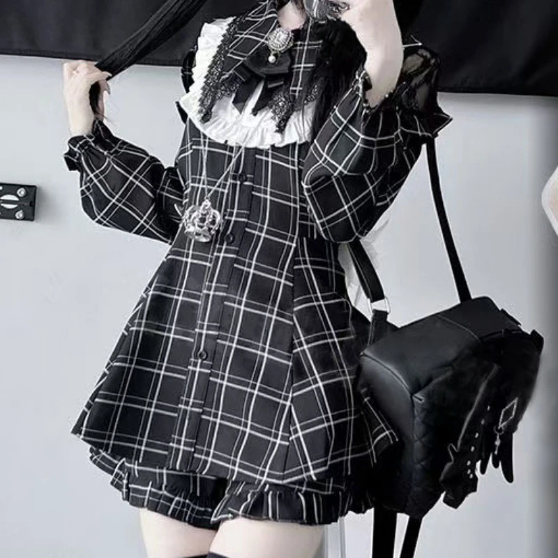 Kawaii Dark Pleated Dress - Jirai Kei Aesthetic word2