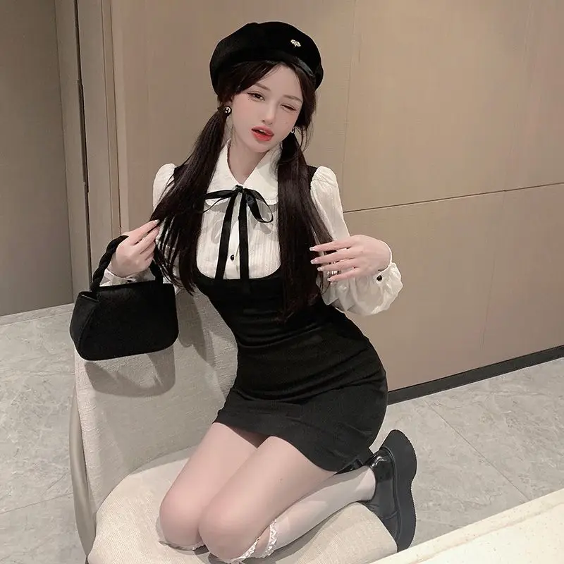 Korean Preppy Style Mini Dress word2