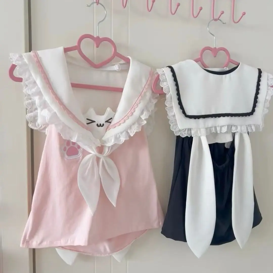Neko Sailor Sleeveless Tee - Jojifuku Aesthetic word3