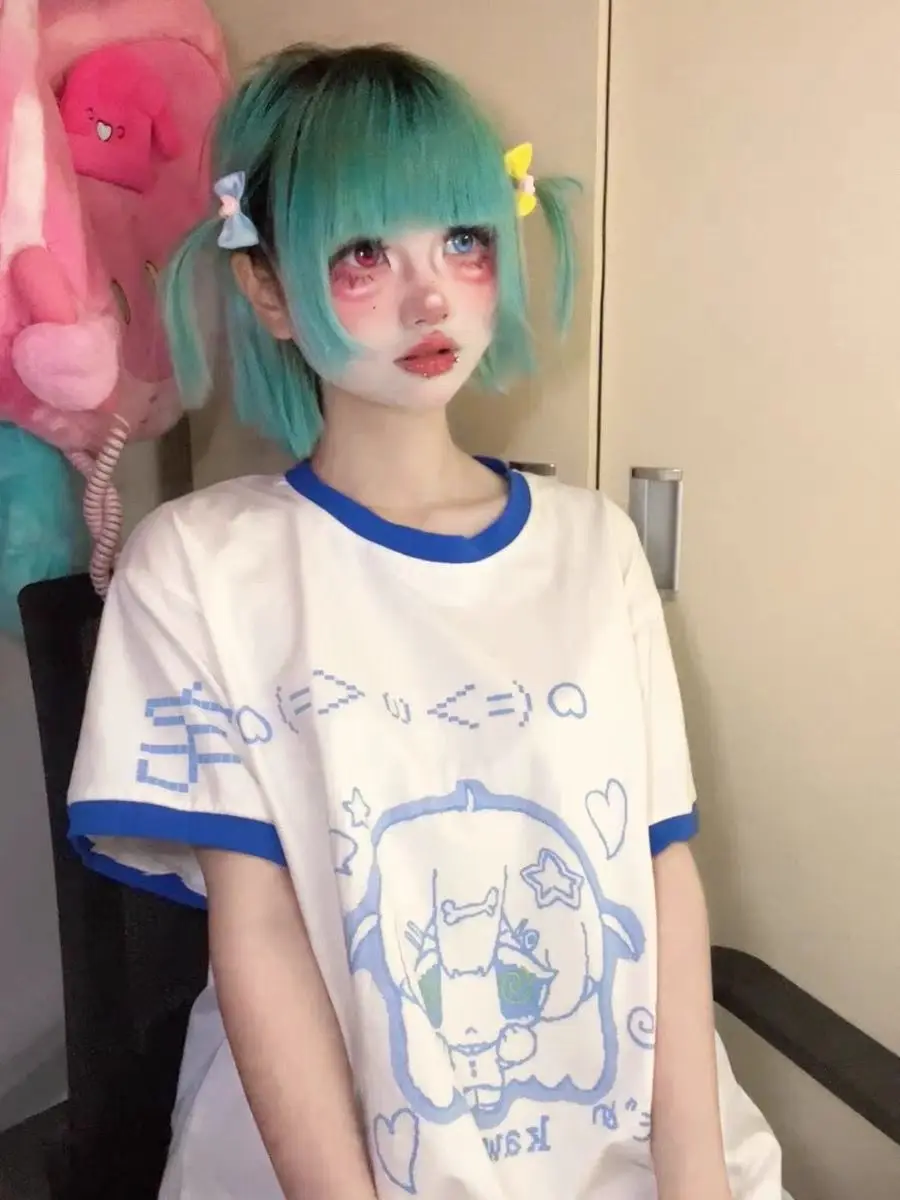 Blue Girl T-Shirt - Cutecore Aesthetic word3