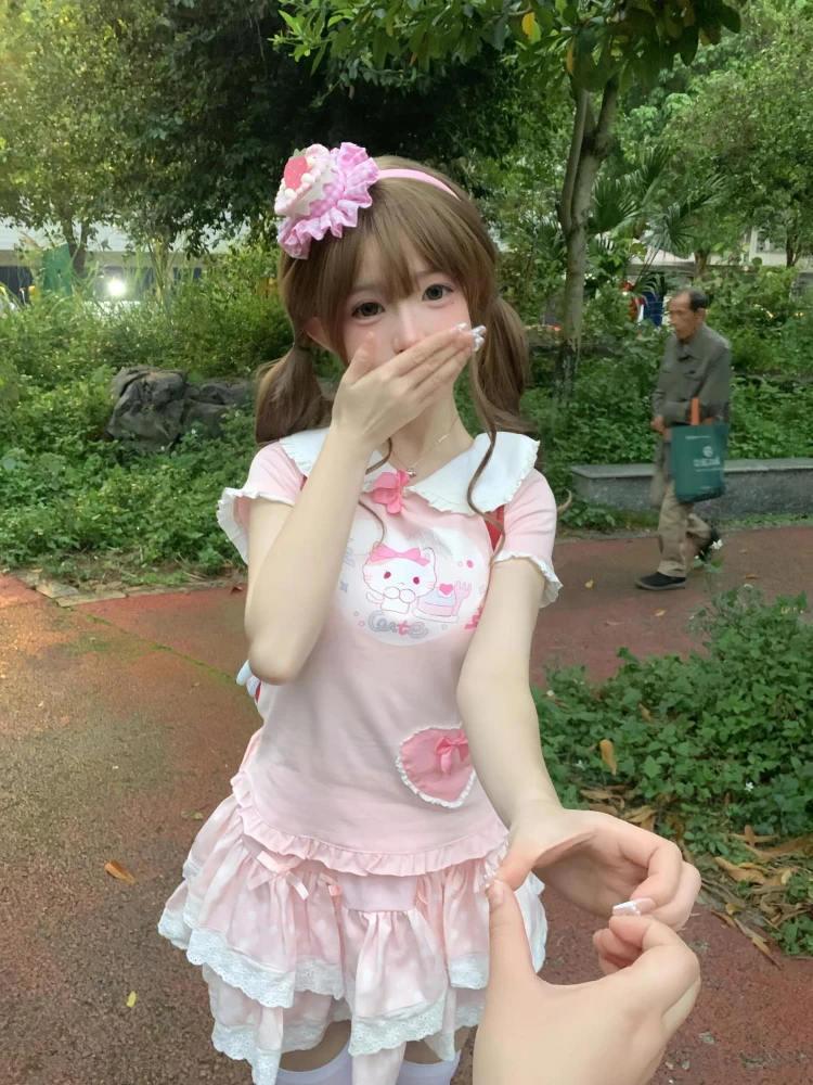Kawaii Neko Pink Tee word1