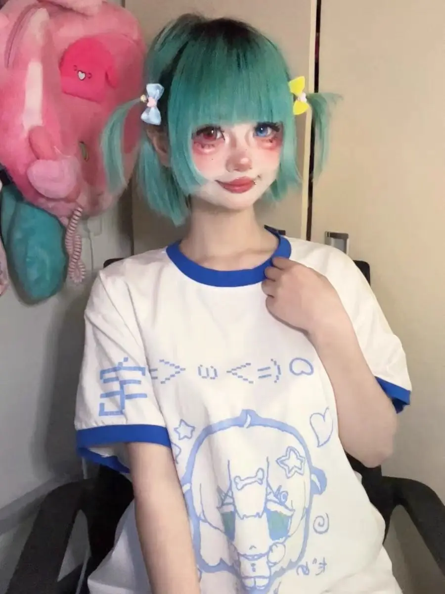 Blue Girl T-Shirt - Cutecore Aesthetic word3