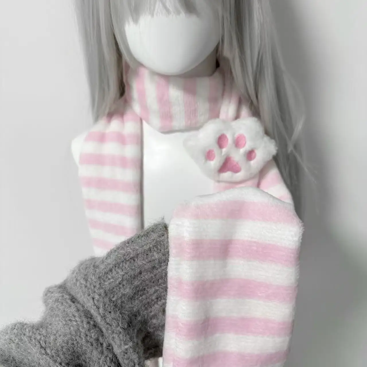 Kawaii Fluffy Neko Paw Scarf word1
