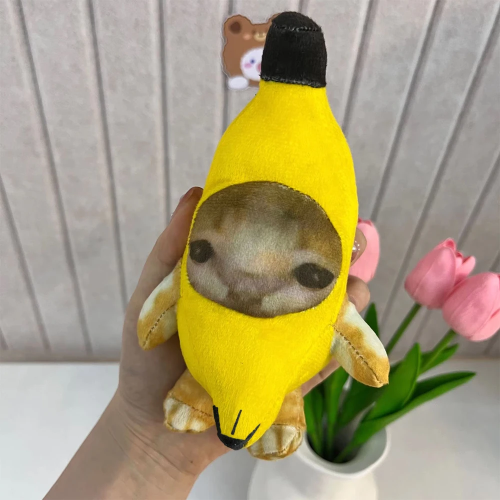 Crying Banana Cat Bag Charm word2