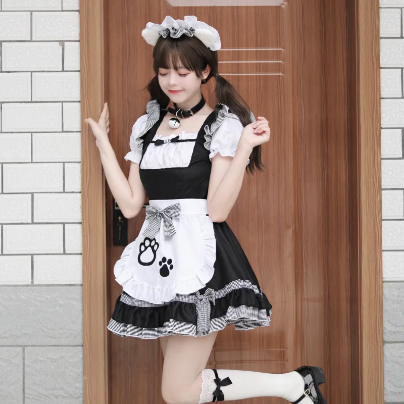 Soft Girl Maid Dress - Paw Prints Edition word2