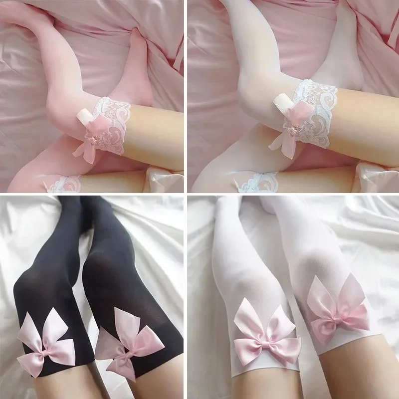 Bowknot Thigh Highs - Soft Girl Aesthetic word2