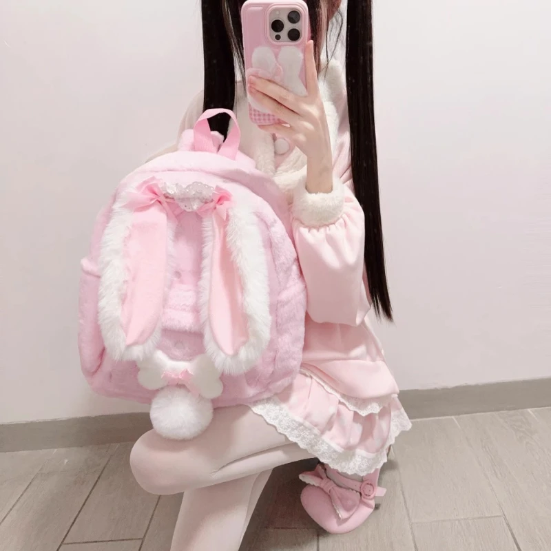 Fluffy Rabbit Eared Backpack - Jojifuku word3