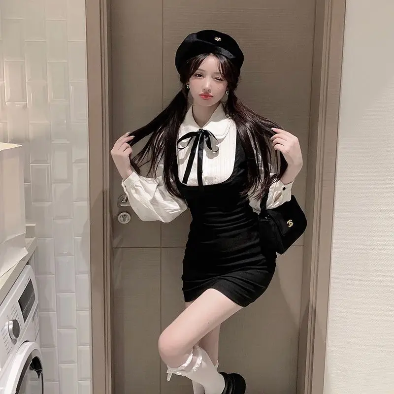 Korean Preppy Style Mini Dress word2