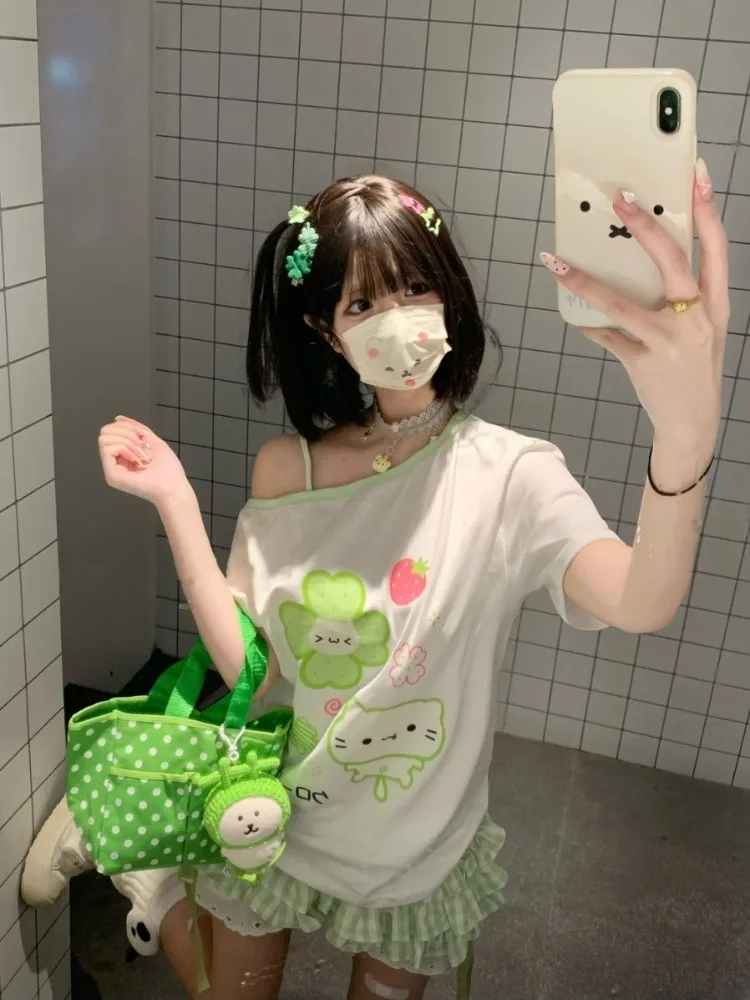 Yotsuba Neko T-Shirts - Jojifuku Aesthetic word3