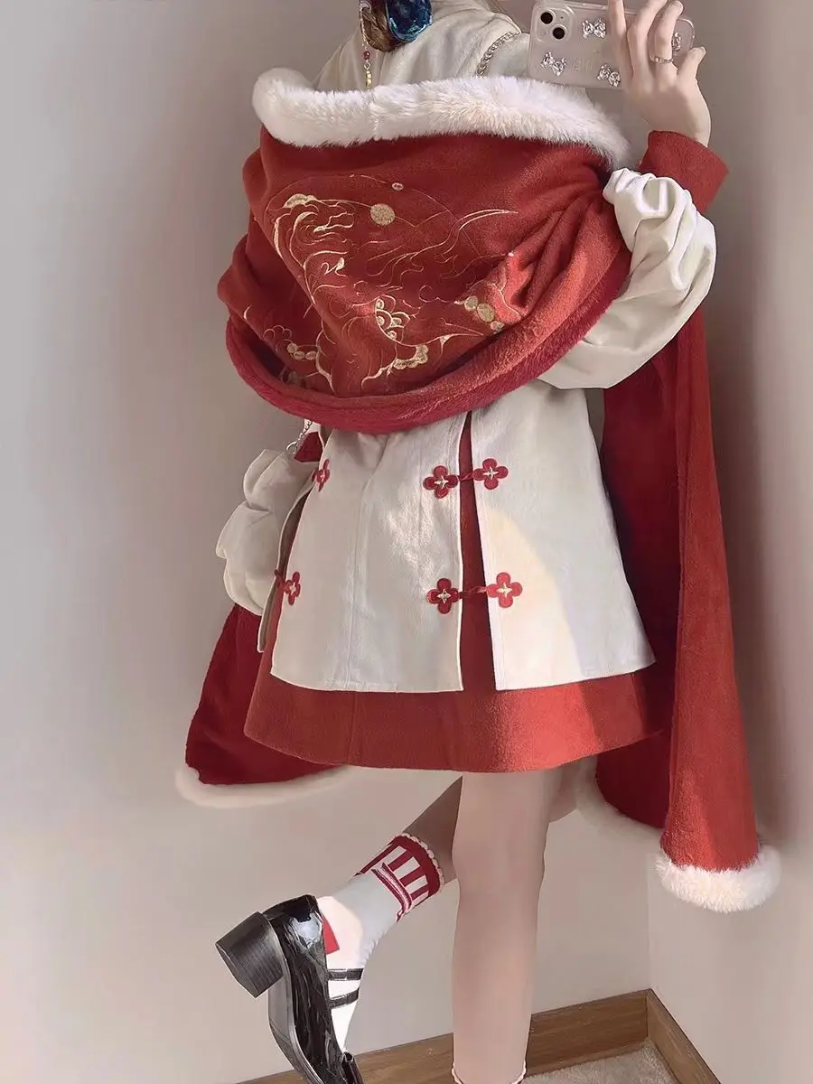 Red Qipao Dress - Qi Lolita Aesthetic word2