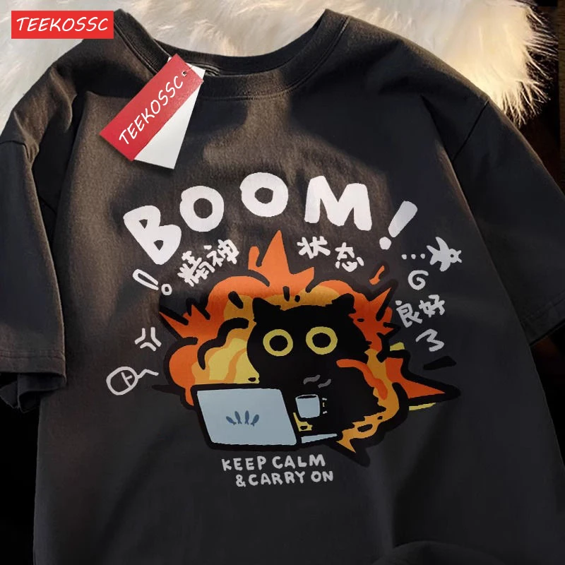 Keep Calm Carry On - Chaos Neko Explosion Tee word3
