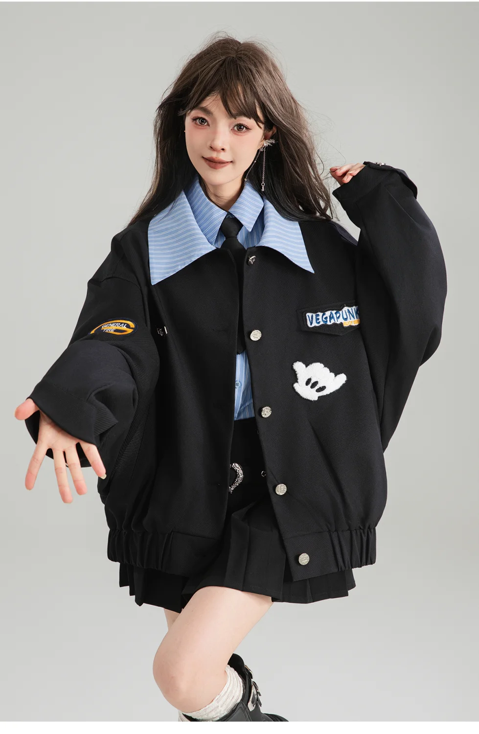 Patchy Jacket - Preppy Aesthetic word1