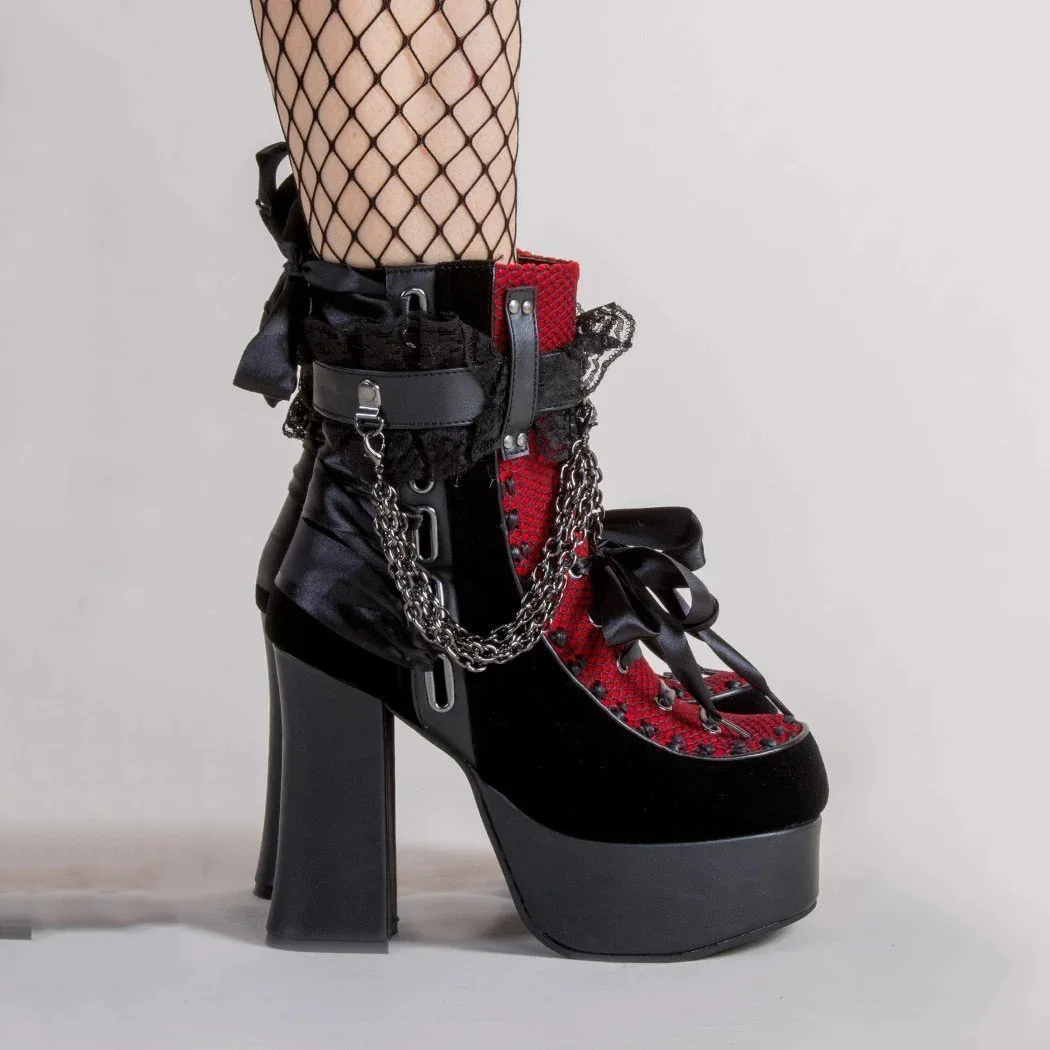 Vampyra Chain-Ribbon Platform Boots word1