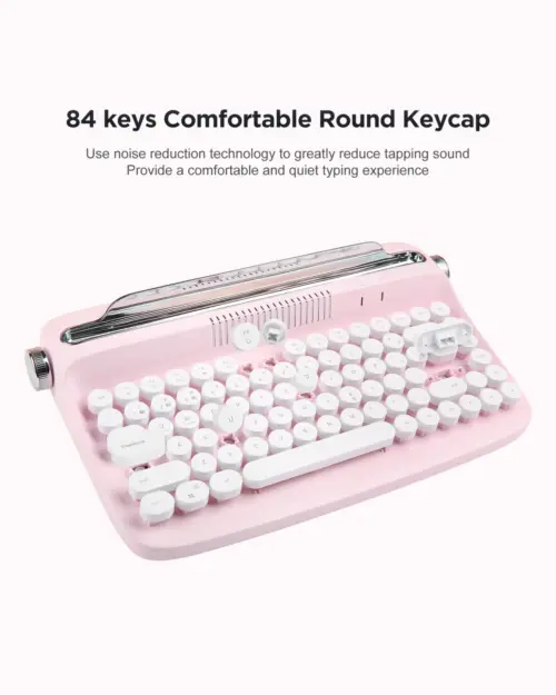 Wireless Aesthetic Keyboard – Typewriter Edition showing keys and design details.