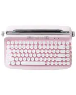 Pink Wireless Aesthetic Keyboard - Typewriter Edition showing keys and layout.
